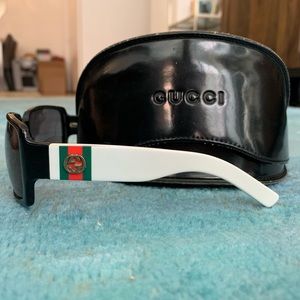 Gucci Black and White Sunglasses